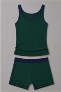 Ribbed Tank Set Green