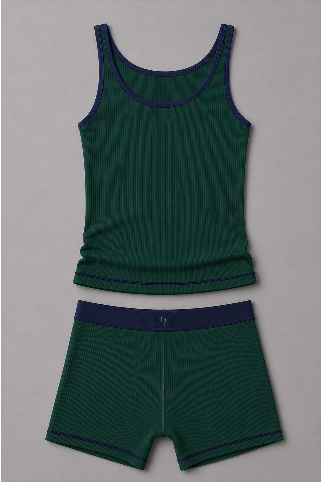Ribbed Tank Set Green