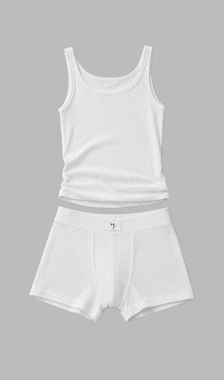 White Ribbed Set