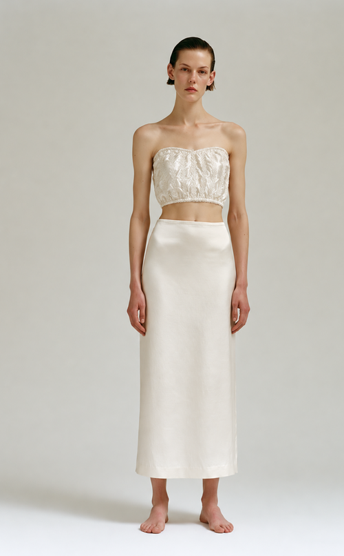 C.008 Pearl Silk Satin Bustier | One of a Kind
