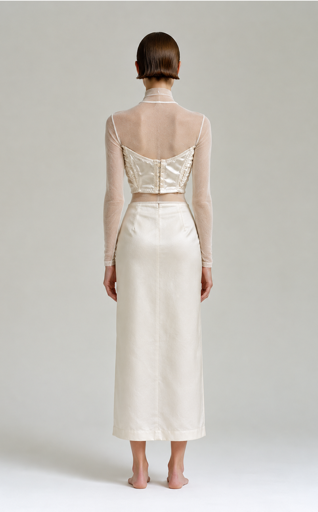 C.008 Pearl Silk Satin Bustier | One of a Kind