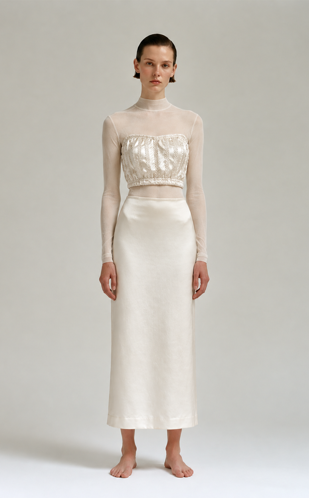C.008 Pearl Silk Satin Bustier | One of a Kind