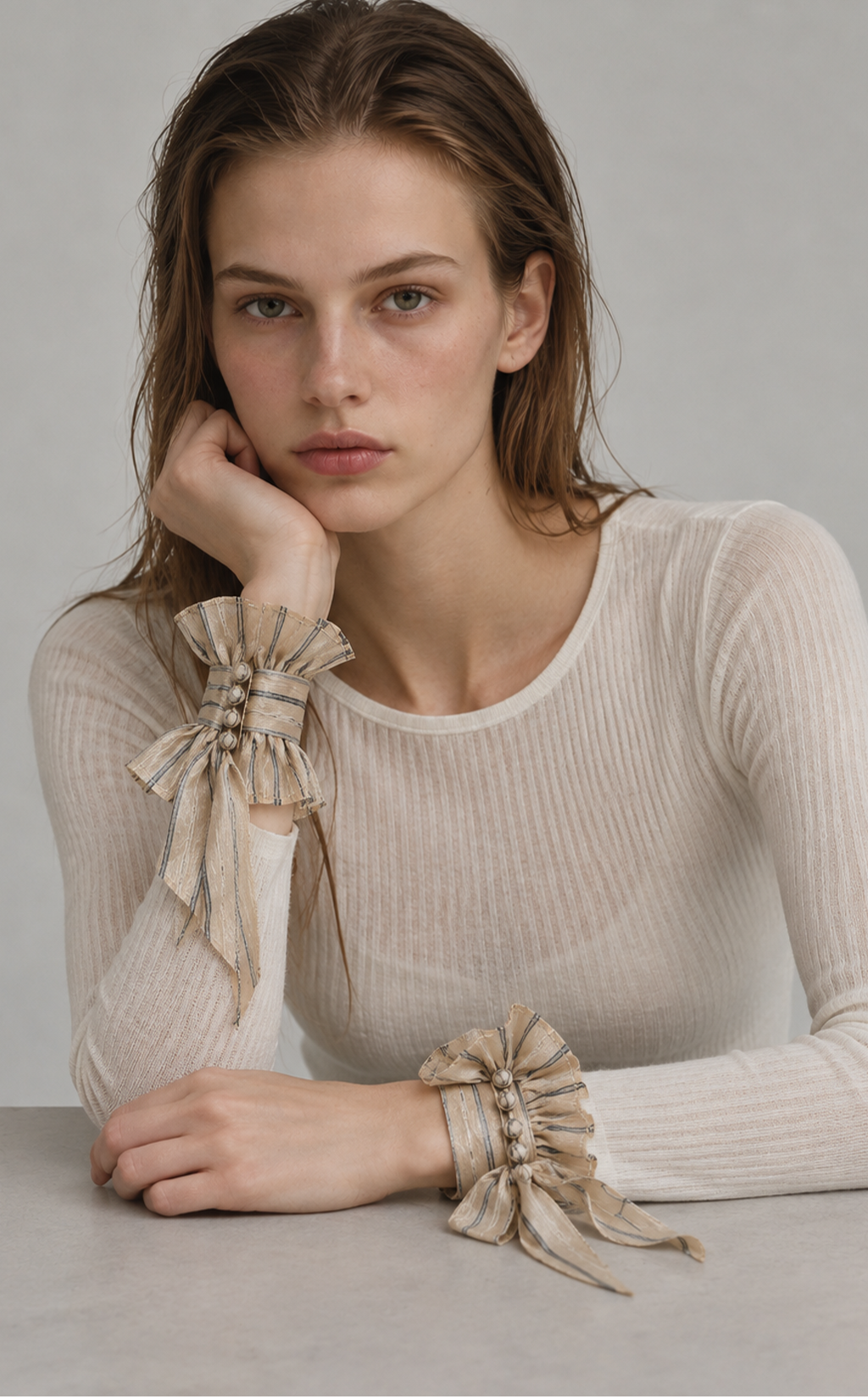B.001 Striped Silk Cuff | Bespoke Archive