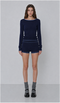 Blue Ribbed Long Set
