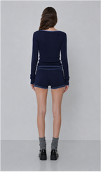 Blue Ribbed Long Set