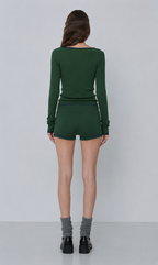 Ribbed Long Sleeve Green