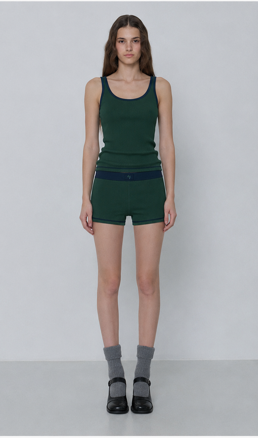 Ribbed Tank Set Green