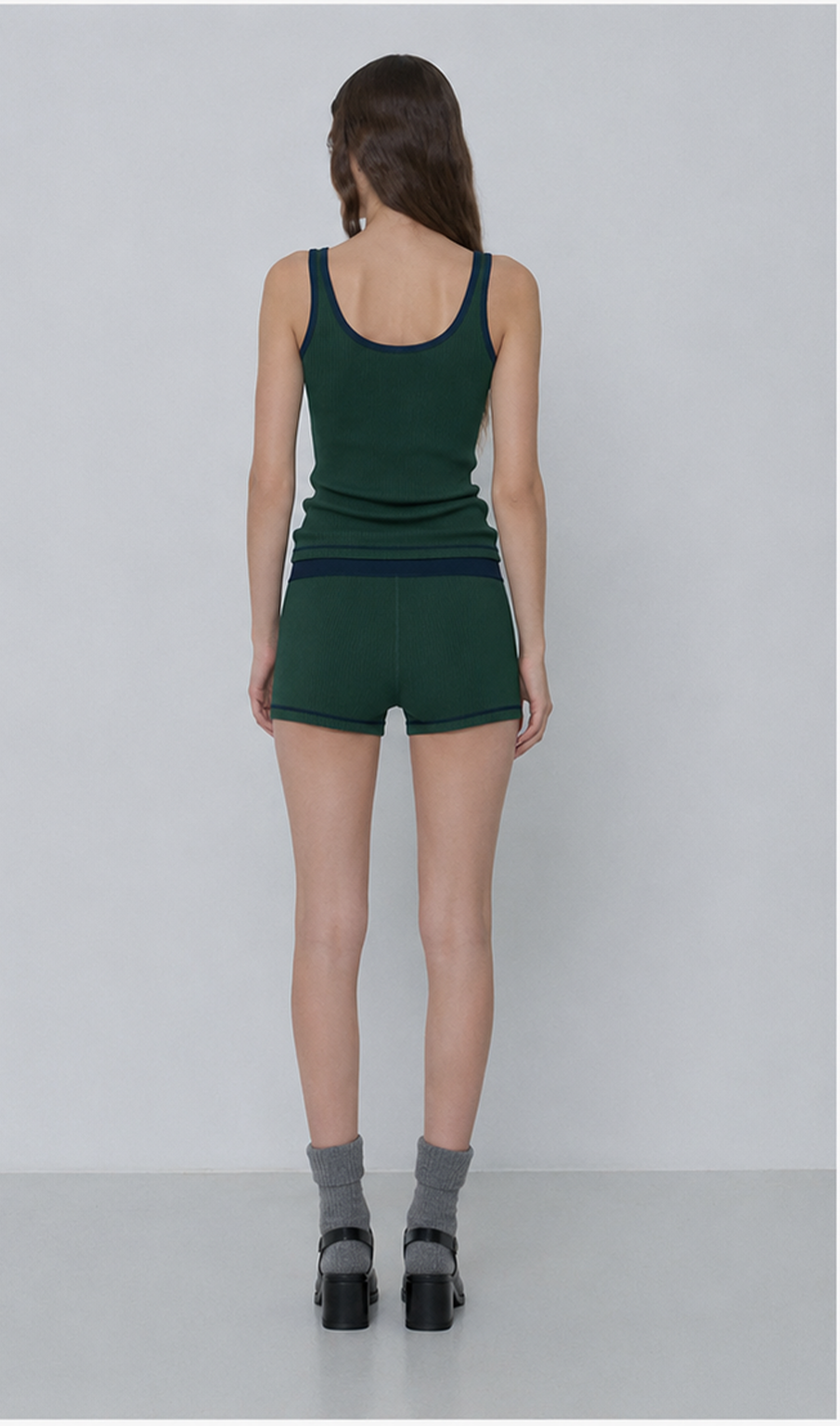 Ribbed Tank Set Green