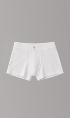 White Ribbed Shorts