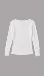 Ribbed Long Sleeve White