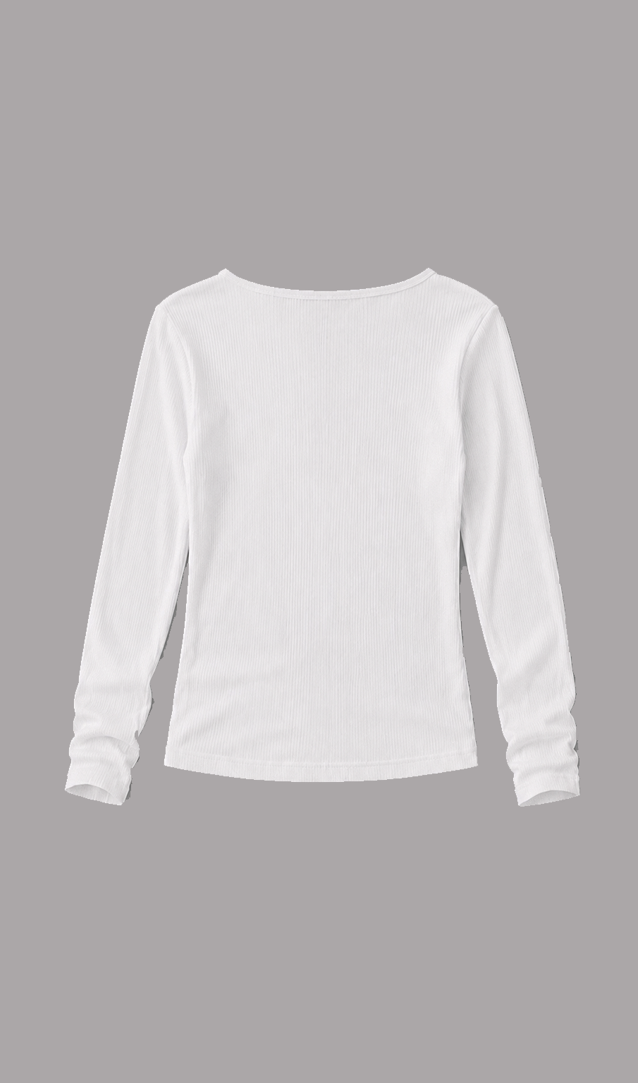 Ribbed Long Sleeve White