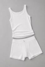 White Ribbed Set