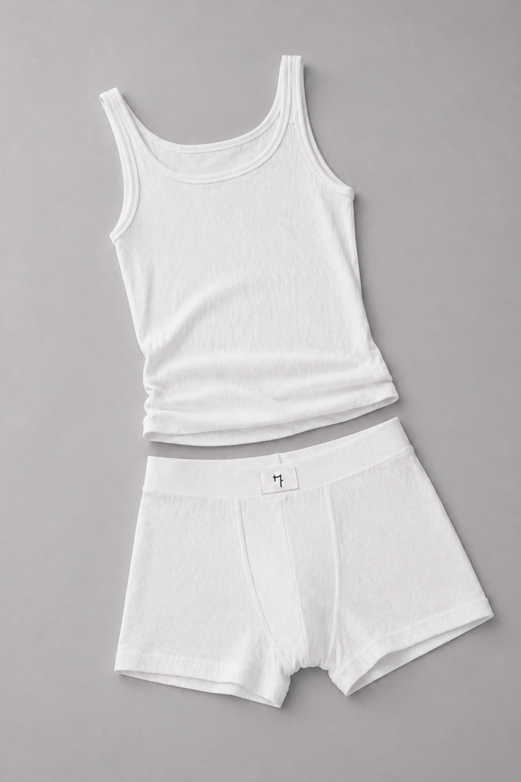 White Ribbed Set